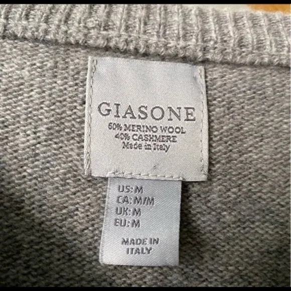 Giasone Cashmere Wool Sweater Made In Italy M - Picture 8 of 10